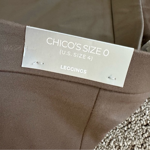 Chico’s‎ Faux Leather-Front Ponte Leggings Size US 4 Champignon Pull On Skinny - Picture 5 of 10